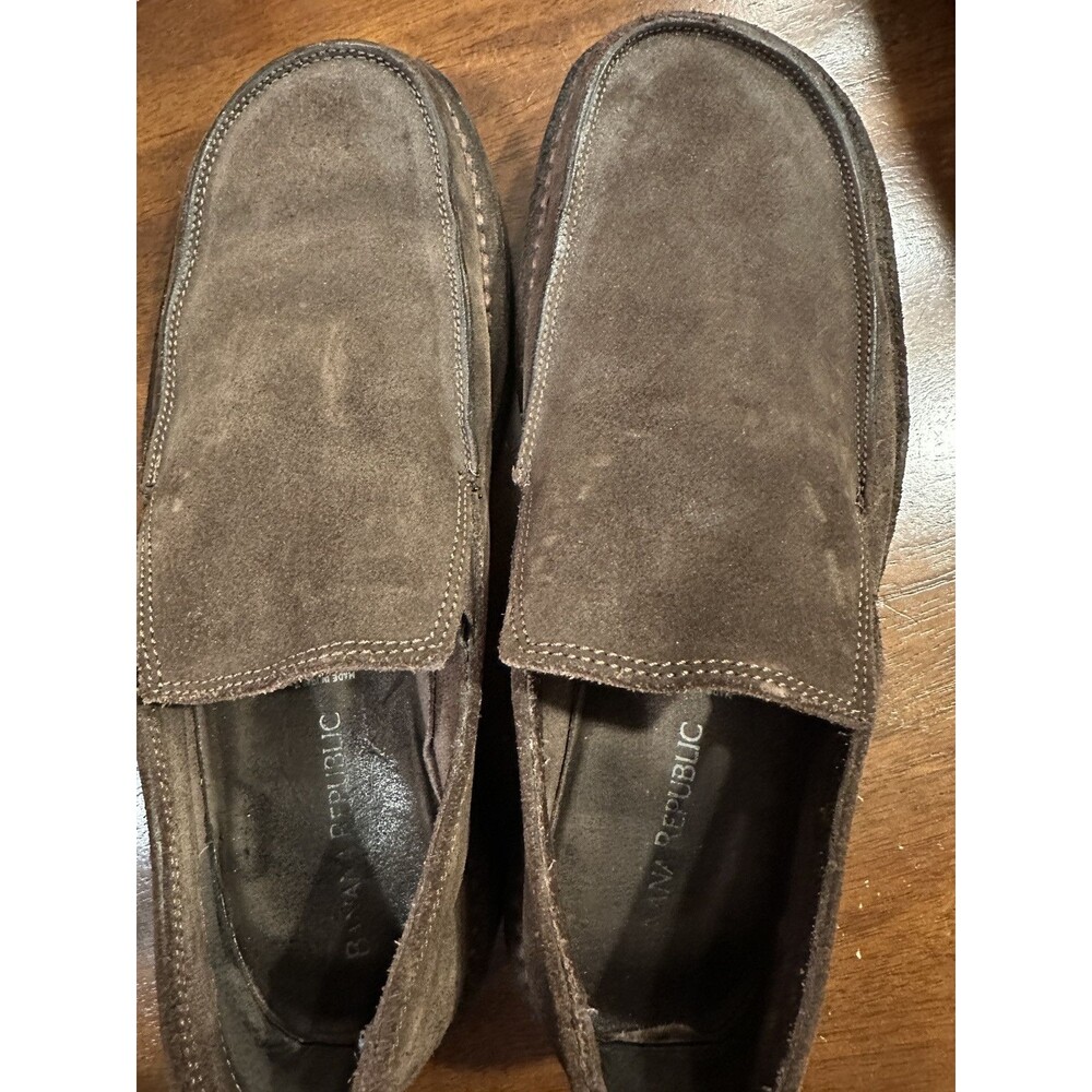 Banana Republic Vero Cuoio Leather Suede Loafers Men’s Size 12 Margom Sole Brown - Picture 2 of 12